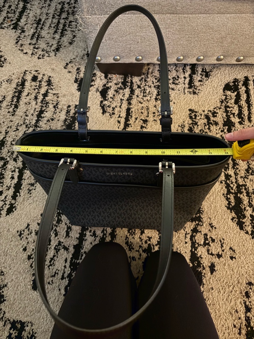 NWOT Michael Kors Signature Black Logo-Print Bag - Picture 5 of 8